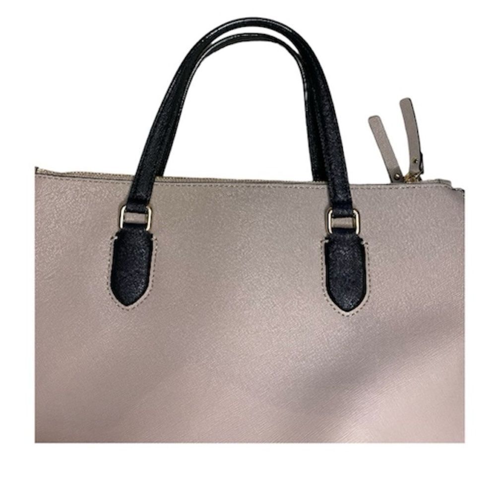 Kate Spade Leighann Saffiano Leather Satchel Almond Black - Picture 13 of 13